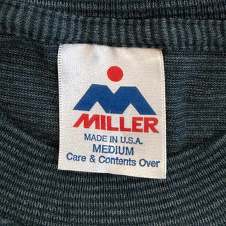 90's "made in USA" MILLER ボーダー カレッジ プリント Tシャツ