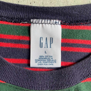 90's～ "DOMINICAN REPUBLIC" GAP マルチボーダー Tシャツ