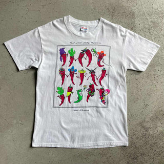 90's  "made in USA" "Red Hot Silly Peppers" アートプリント Tシャツ