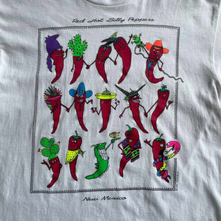 90's  "made in USA" "Red Hot Silly Peppers" アートプリント Tシャツ