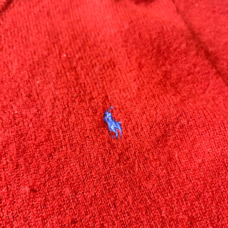 Ralph Lauren "ITALIAN YARN LAMBS WOOL" Vネック ニット セーター(オレンジレッド)