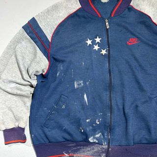 80's NIKE ペンキ ボロ フルジップ ブルゾンタイプ スウェット シャツ