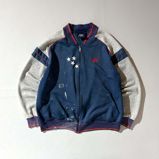 80's NIKE ペンキ ボロ フルジップ ブルゾンタイプ スウェット シャツ