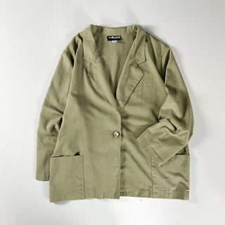 90's SAG HARBOR ポリエステル×レーヨン オリーブ パッドレス イージー テーラード ジャケット