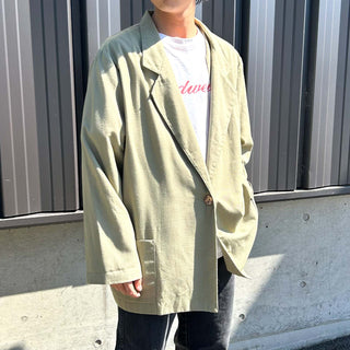 90's SAG HARBOR ポリエステル×レーヨン オリーブ パッドレス イージー テーラード ジャケット