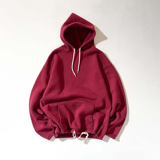 90's～ ワインレッド ドローコード 無地 スウェット パーカ