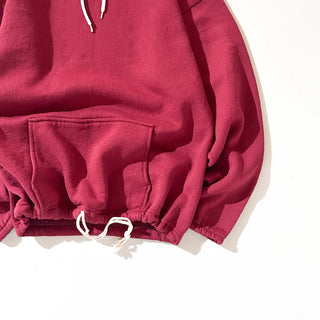 90's～ ワインレッド ドローコード 無地 スウェット パーカ