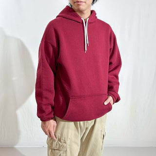90's～ ワインレッド ドローコード 無地 スウェット パーカ