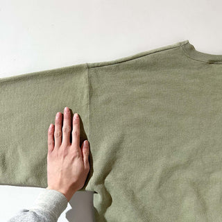 90's～ champion "極太アーム" ピスタチオ ワンポイント スウェット シャツ