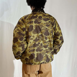 90's～ ダックハンター×キルティング ブラウン リバーシブル ブルゾン ジャケット