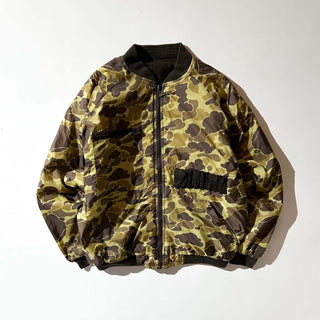 90's～ ダックハンター×キルティング ブラウン リバーシブル ブルゾン ジャケット