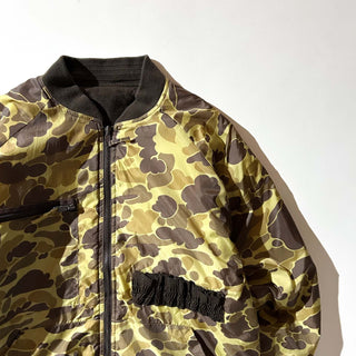 90's～ ダックハンター×キルティング ブラウン リバーシブル ブルゾン ジャケット