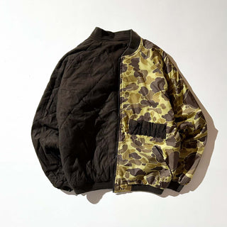 90's～ ダックハンター×キルティング ブラウン リバーシブル ブルゾン ジャケット