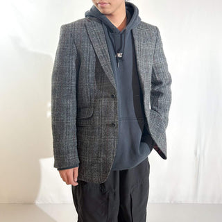 90's "made in PORTUGAL" Harris Tweed ヴァージンウール ツイード テーラード ジャケット