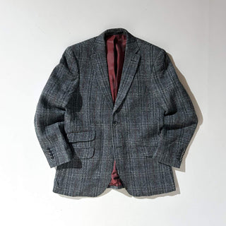 90's "made in PORTUGAL" Harris Tweed ヴァージンウール ツイード テーラード ジャケット