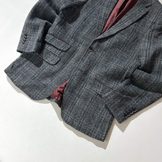 90's "made in PORTUGAL" Harris Tweed ヴァージンウール ツイード テーラード ジャケット