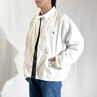90's "made in SINGAPORE" OLD RALPH LAUREN ホワイト チンストラップ ドリズラー ジャケット
