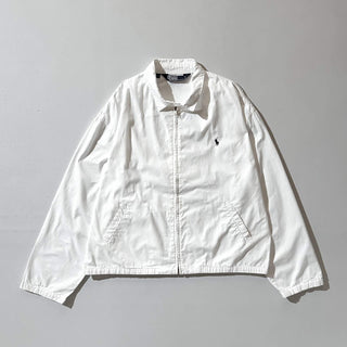 90's "made in SINGAPORE" OLD RALPH LAUREN ホワイト チンストラップ ドリズラー ジャケット