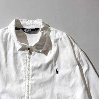 90's "made in SINGAPORE" OLD RALPH LAUREN ホワイト チンストラップ ドリズラー ジャケット