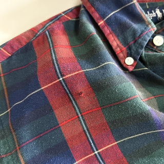 90's "made in SINGAPORE" Ralph Lauren マルチチェック ツイルクロス ボタンダウン L/Sシャツ
