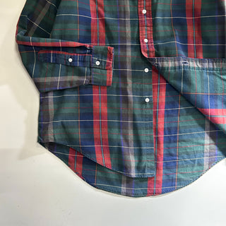 90's "made in SINGAPORE" Ralph Lauren マルチチェック ツイルクロス ボタンダウン L/Sシャツ