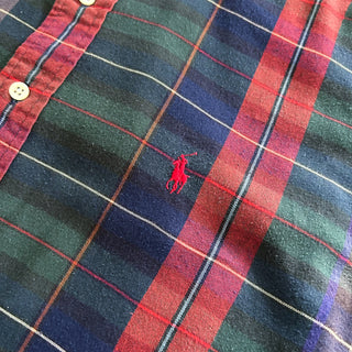 90's "made in SINGAPORE" Ralph Lauren マルチチェック ツイルクロス ボタンダウン L/Sシャツ