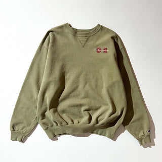 90's "made in USA" champion カーキ ワンポイント スウェット シャツ