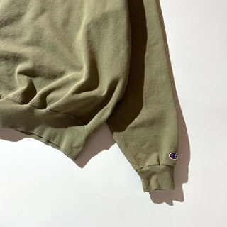 90's "made in USA" champion カーキ ワンポイント スウェット シャツ