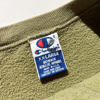 90's "made in USA" champion カーキ ワンポイント スウェット シャツ