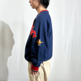 90's "made in USA" official sports wear "Mustang" FORD リブ切替 ドルマンスリーブ 企業 スウェット シャツ