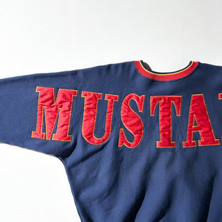 90's "made in USA" official sports wear "Mustang" FORD リブ切替 ドルマンスリーブ 企業 スウェット シャツ