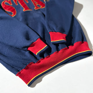 90's "made in USA" official sports wear "Mustang" FORD リブ切替 ドルマンスリーブ 企業 スウェット シャツ