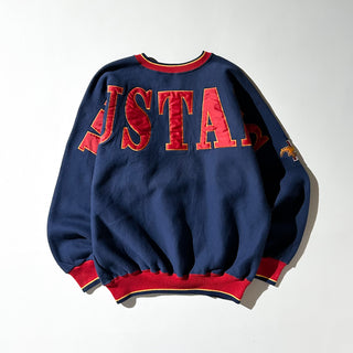 90's "made in USA" official sports wear "Mustang" FORD リブ切替 ドルマンスリーブ 企業 スウェット シャツ