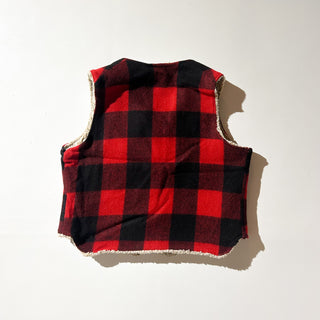 70's wool rich  バッファローチェック ボアベスト