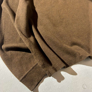 Ralph Lauren ハーフジップ コットンニット セーター(ブラウン)