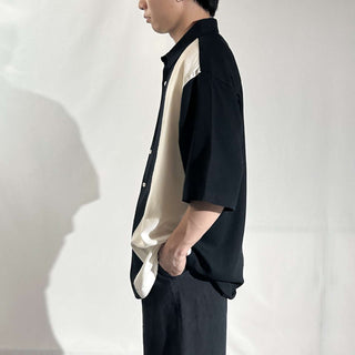 00's Van Heusen ブラック×ホワイト レギュラーカラー S/Sシャツ