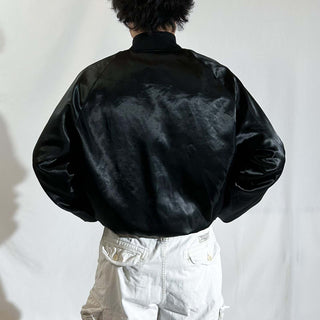 90's "made in USA" satins ブラック ナイロン スタジャン ジャケット