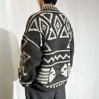 ～90's "made in ecuador" 総柄 エクアドル ニット セーター