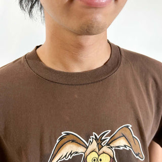 90's "made in USA" changes "Huh?" フェード ワイリーコヨーテ キャラクター プリント Tシャツ