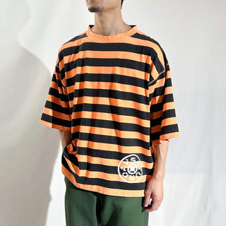 90's～00's SATURDAYS オレンジ×ブラック ボーダー Tシャツ