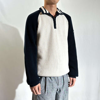 90's～00's NAUTICA JEANS CO. 2トーン ハーフジップ ニット セーター