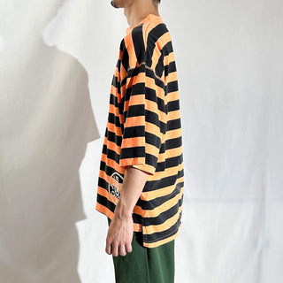 90's～00's SATURDAYS オレンジ×ブラック ボーダー Tシャツ