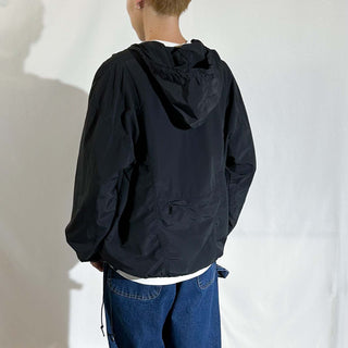 90's "made in USA" LANDS' END 無地 ドローコード パッカブル アノラック ジャケット