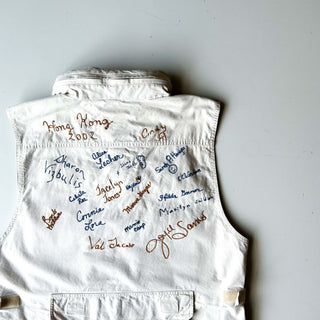 80's BANANA REPUBLIC メモリアル スーベニア 刺繍 サファリ ベスト