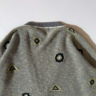 80's Da vinci 総柄 アクリル ニット カーディガン