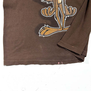 90's "made in USA" changes "Huh?" フェード ワイリーコヨーテ キャラクター プリント Tシャツ