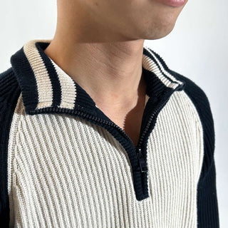 90's～00's NAUTICA JEANS CO. 2トーン ハーフジップ ニット セーター