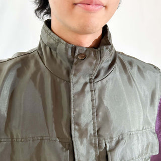 90's～00's OLD COLLEGE オリーブ ドローコード シェル ベスト