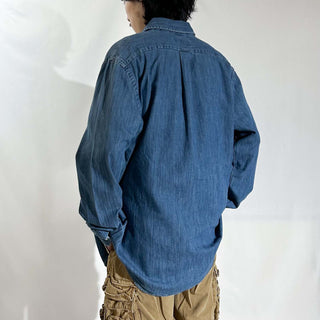 00's RALPH LAUREN デニム ボタンダウン L/Sシャツ