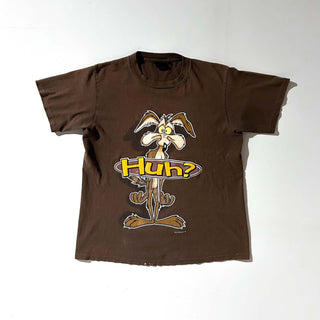 90's "made in USA" changes "Huh?" フェード ワイリーコヨーテ キャラクター プリント Tシャツ